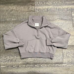 Abercrombie & Fitch Women’s Mini Sunday Half-Zip Crop Sweater with Pocket